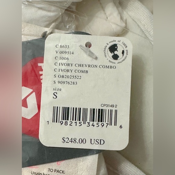 NWT FP Movement x Hatch Pippa Packable Puffer - Small - Ivory Chevron Combo - Picture 4 of 7